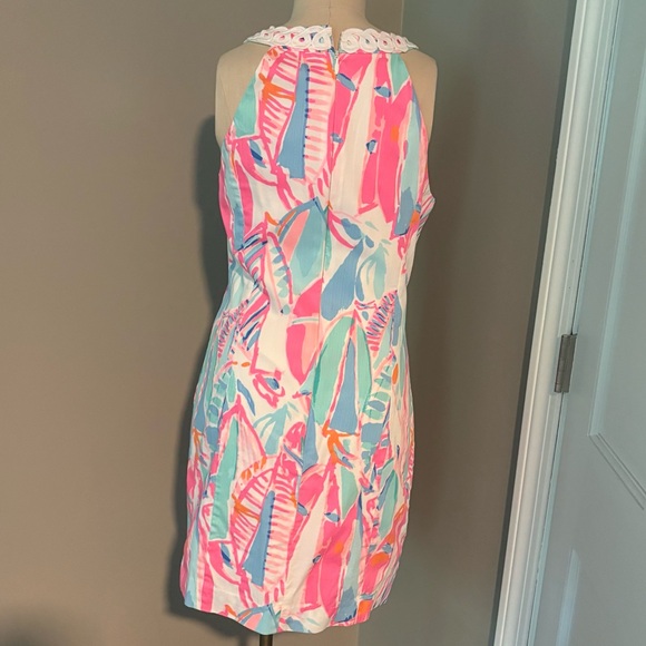 Lilly Pulitzer Lynn Shift Dress Out to Sea 10 Sailboats Summer Wedding - Picture 5 of 16